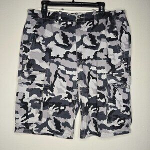Levis Strauss & Co Mens Camo Cargo Shorts Size 36 Black Gray